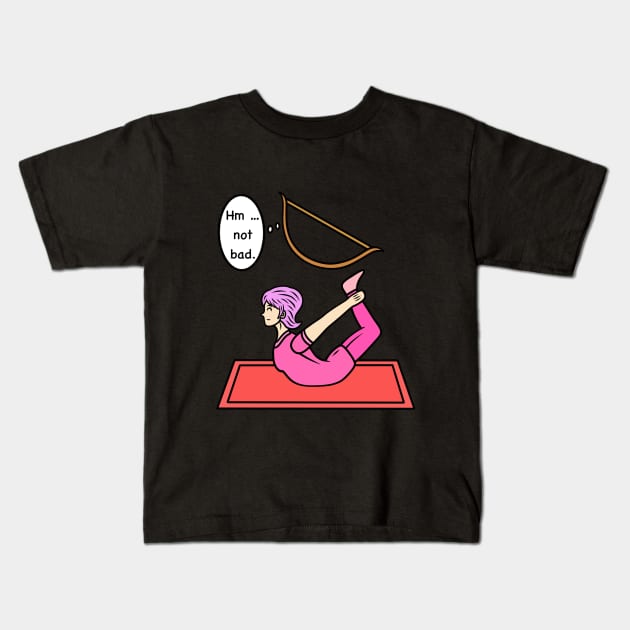 Yoga Bow Pose Kids T-Shirt by Andrew Hau